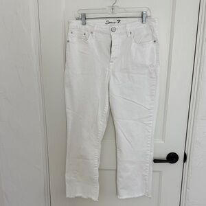 Seven7 Women's Cropped White Jeans